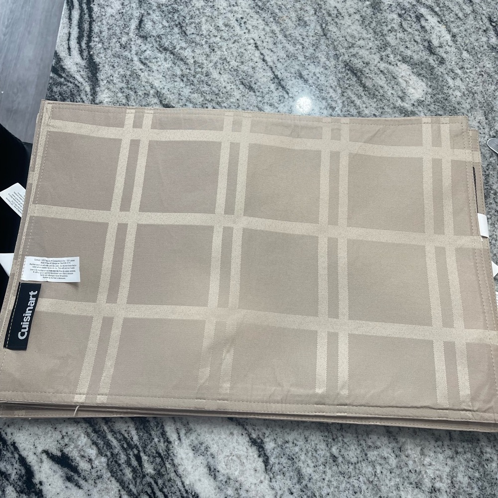 Cuisinart Beige Checkered Placemats